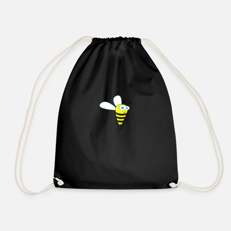 bee - Drawstring Bag - black