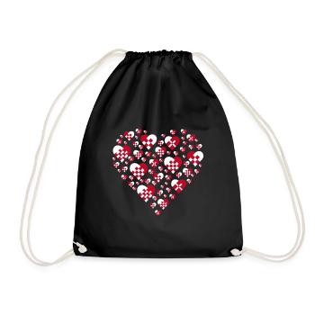 Coeurs de Noël plissés danois Julehjerte - Sac de sport léger - noir - Devant