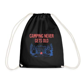 Camping Never Gets Old Camper Motivational Quote - Turnbeutel - Schwarz - Vorne