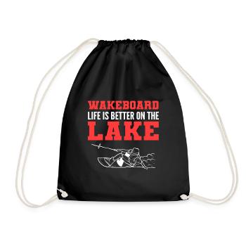 Better at the lake wakeboarder poison - Drawstring Bag - black - Front