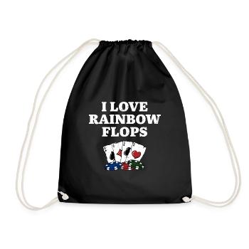 I Love Rainbow Flops Poker Card Games Poker Player - Drawstring Bag - black - Front