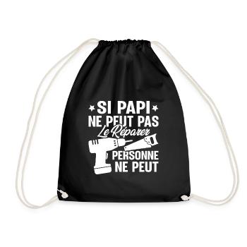 Si Papi ne peut pas le Réparer personne ne peut - Sac de sport léger - noir - Devant