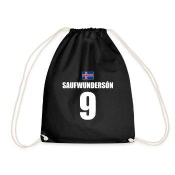 Saufwunderson Island Sauf Trikot Mallorca - Turnbeutel - Schwarz - Vorne