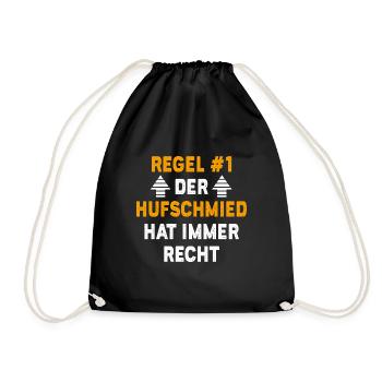 Hufschmied Geschenk Geburtstag Spruch - Turnbeutel - Schwarz - Vorne