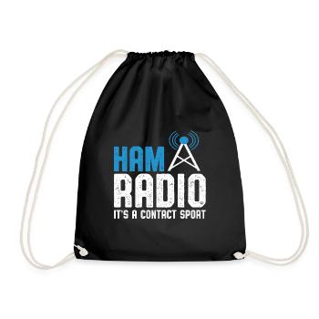 Antenna Ham Radio It's A Contact Sport Network Fre - Turnbeutel - Schwarz - Vorne