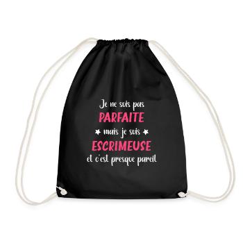 escrimeuse - Sac de sport léger - noir - Devant