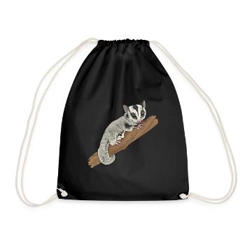 Short-headed glider Sugar Glider - Drawstring Bag - black - Front