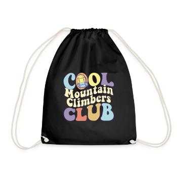 Cool Mountain Climbers Club Hiking Squad Rock - Drawstring Bag - black - Front