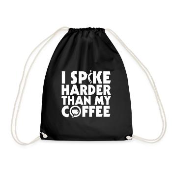 Funny I Spike Harder Than My Coffee Spiker Volleyb - Drawstring Bag - black - Front