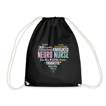 Neurology, Nurse, Brain, Neurologist - Drawstring Bag - black - Front