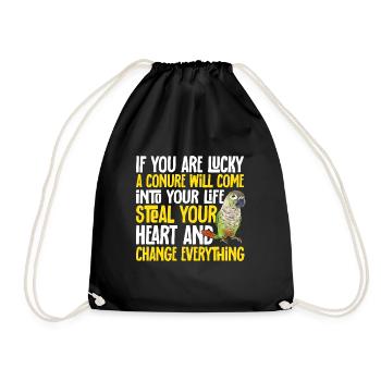 Molina Parakeet Parrot Bird Parakeet - Drawstring Bag - black - Front