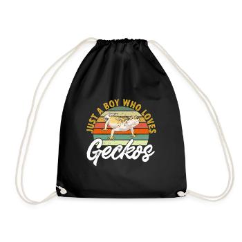 Leopard Gecko Reptile Pet Gecko - Drawstring Bag - black - Front