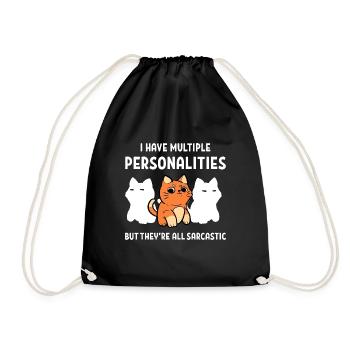 several personalities Sarcastic and Moody Ges - Drawstring Bag - black - Front