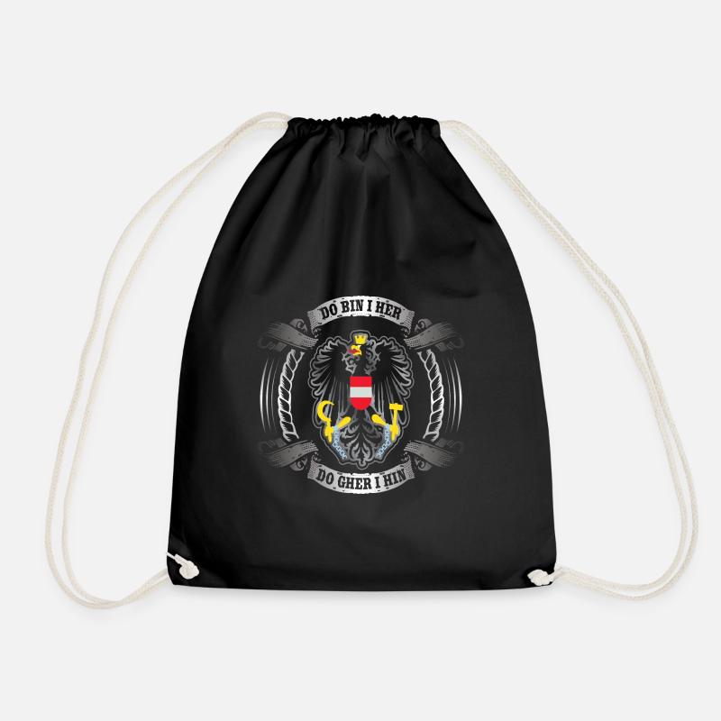 Austria Austria Do Am I Here, I Go - Drawstring Bag - black