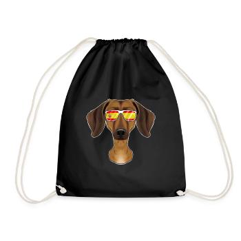 Dachshund I Spain Sunglasses I Spanish Flag - Turnbeutel - Schwarz - Vorne