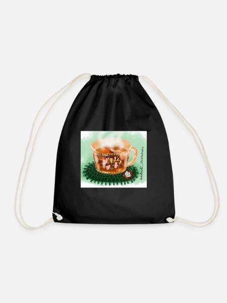 Tea break - Drawstring Bag - black