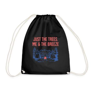 Just the Trees Me & the Breeze Camping Introvert - Turnbeutel - Schwarz - Vorne