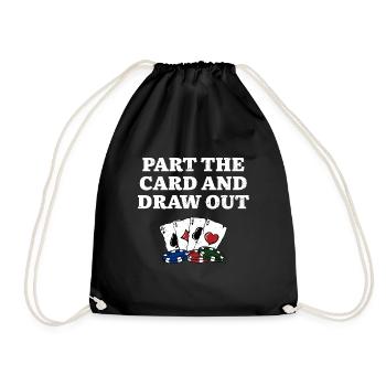 Part the Card and Draw Out Poker Card Games Poker - Drawstring Bag - black - Front