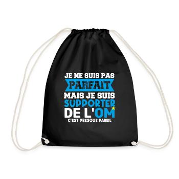 supporter football club humour football marseille - Sac de sport léger - noir - Devant