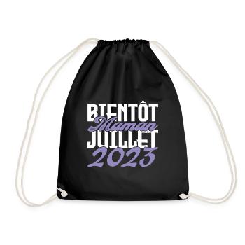 Annonce grossesse. bientôt Maman Juillet 2023.mama - Sac de sport léger - noir - Devant
