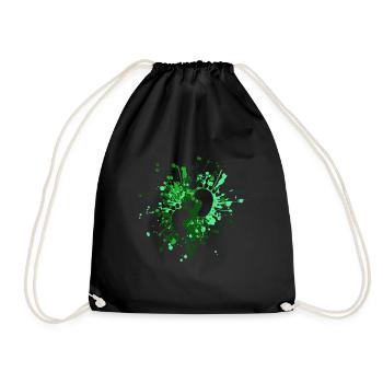 Baby Footprint Color Splash - Turnbeutel - Schwarz - Vorne