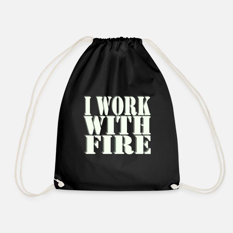 Feuerspucker I work with fire - Turnbeutel - Schwarz