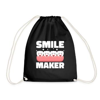 Smile Maker Zahnarzt Zahnarzthelferin Hygienikerin - Turnbeutel - Schwarz - Vorne