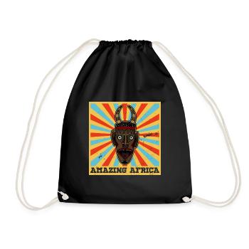 Africa Mask African Afro History - Drawstring Bag - black - Front