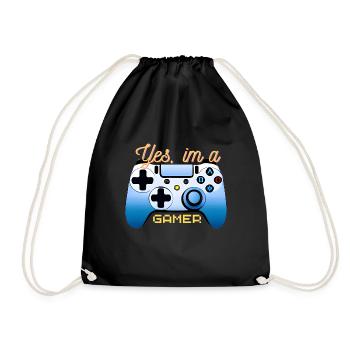 Yes, im a gamer. - Turnbeutel - Schwarz - Vorne