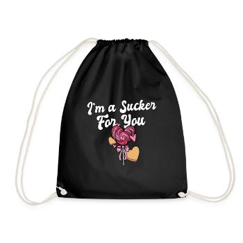 I'm A Sucker For You Romantic Valentine's - Drawstring Bag - black - Front