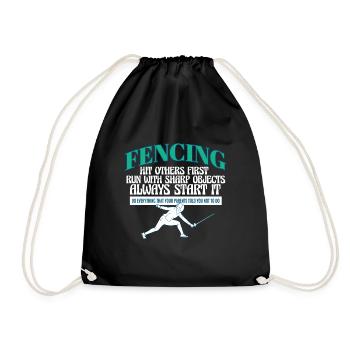 Drôle Escrime Athlète Entraîneur Épée Combat Combat - Sac de sport léger - noir - Devant