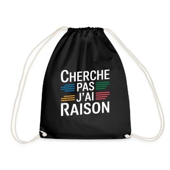 Cherche pas j'ai raison - Sac de sport léger - noir - Devant
