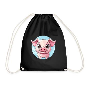 Cochon heureux - Sac de sport léger - noir - Devant
