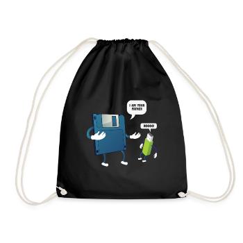 Father _ Son Floppy Disk ... Programmierer & Nerd - Turnbeutel - Schwarz - Vorne