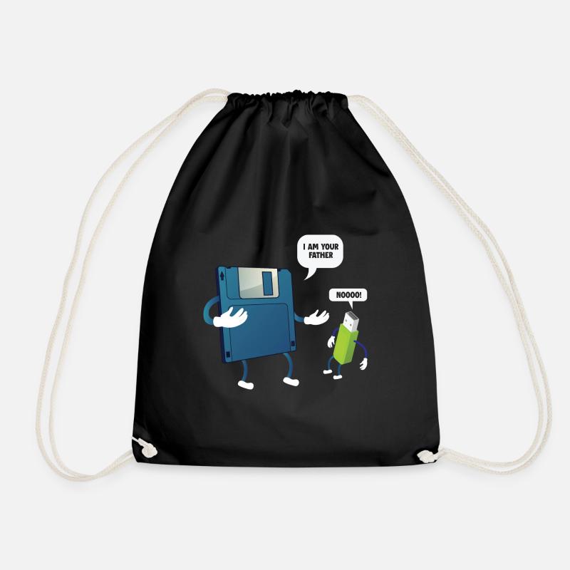 Father _ Son Floppy Disk ... Programmierer & Nerd - Turnbeutel - Schwarz