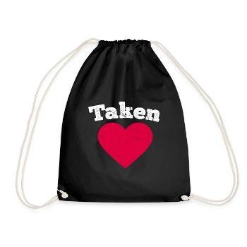 taken, valentine's day gifts, valentine's day 2021 - Drawstring Bag - black - Front