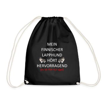 Finnischer Lapphund Hütehund Lapinkoira Hund - Turnbeutel - Schwarz - Vorne