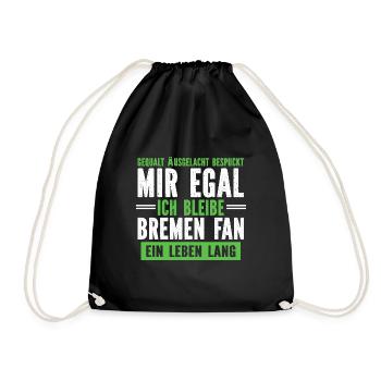Ich bleibe Bremen Fan - Turnbeutel - Schwarz - Vorne
