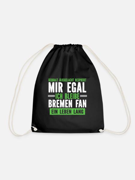 Ich bleibe Bremen Fan - Turnbeutel - Schwarz
