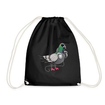 Drôle de techno sourd oreillers musique oiseaux - Sac de sport léger - noir - Devant