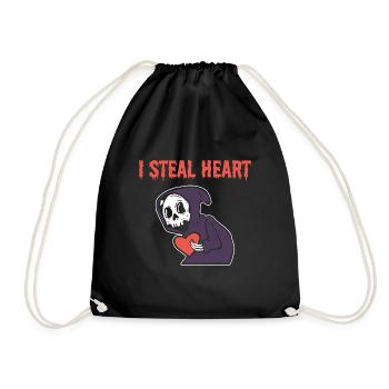 I steal heart loving husband poison - Drawstring Bag - black - Front