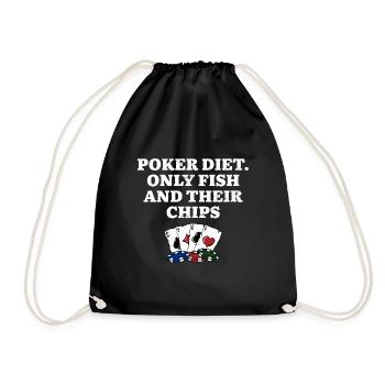Poker Diet Fish and Their Chips Joueur de poker - Sac de sport léger - noir - Devant