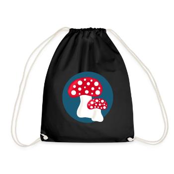 Toadstool, mushroom in the woods gift - Drawstring Bag - black - Front