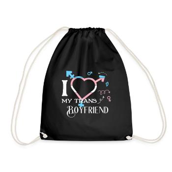LBGT Flag Gay Pride J’aime mon petit ami trans - Sac de sport léger - noir - Devant