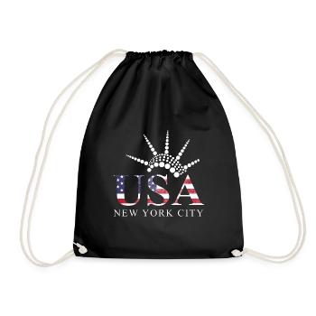 Drapeau des États-Unis Drapeau de New York Statue de la Liberté Cadeau - Sac de sport léger - noir - Devant