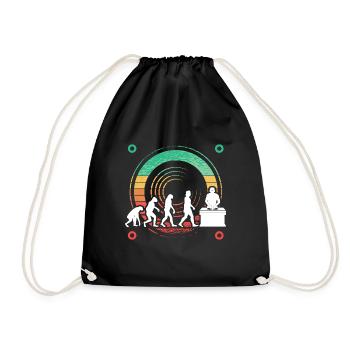 Evolution de l’homme DJ Techno Vinyle Rétro Vintage - Sac de sport léger - noir - Devant