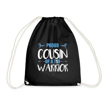 Proud Cousin Of A T1D Warrior - Drawstring Bag - black - Front