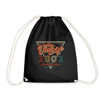 Vintage 2003 20th Birthday Vintage Retro Limited - Drawstring Bag - black - Front
