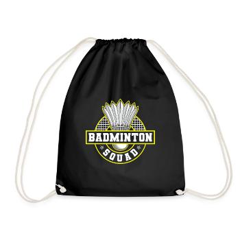 Badminton Squad Hobby Shuttlecock Badminton Player - Drawstring Bag - black - Front