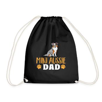 Miniature Australian Shepherd - Drawstring Bag - black - Front